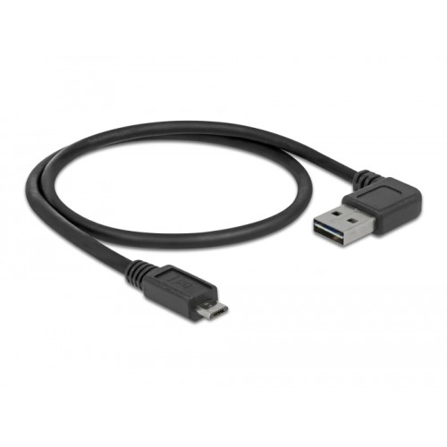 Delock Cable EASY-USB 2.0 Type-A male angled left / right > USB 2.0 Type Micro-B male 0,5 m