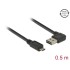 Delock Cable EASY-USB 2.0 Type-A male angled left / right > EASY-USB 2.0 Type Micro-B male black 0,5 m