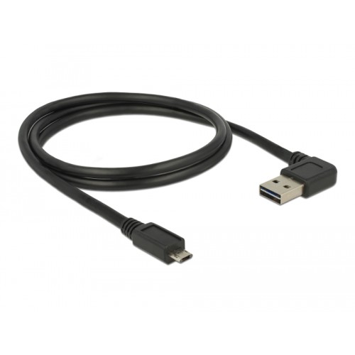 Delock Cable EASY-USB 2.0 Type-A male angled left / right > EASY-USB 2.0 Type Micro-B male black 1 m