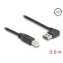 Delock Cable EASY-USB 2.0 Type-A male angled left / right > USB 2.0 Type-B male 0,5 m
