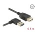 Delock Extension cable EASY-USB 2.0 Type-A male angled left / right > USB 2.0 Type-A female 0,5 m