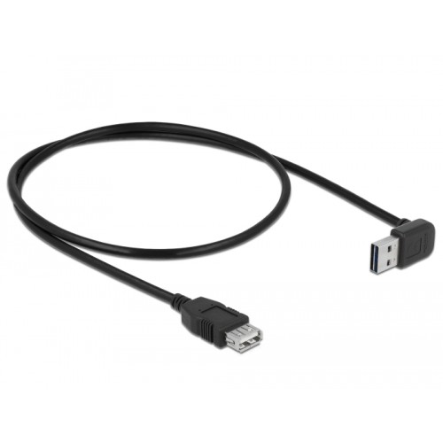 Delock Extension cable EASY-USB 2.0 Type-A male angled up / down > USB 2.0 Type-A female black 0,5 m