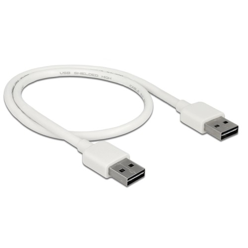 Delock Cable EASY-USB 2.0 Type-A male > EASY-USB 2.0 Type-A male 0,5 m white