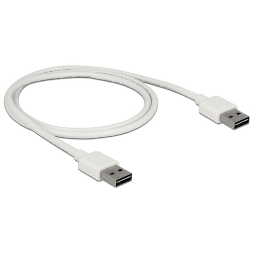 Delock Cable EASY-USB 2.0 Type-A male > EASY-USB 2.0 Type-A male 1 m white
