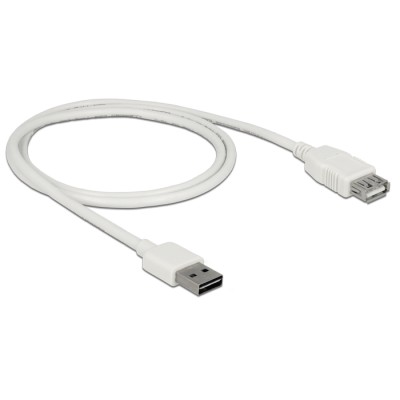 Delock Extension cable EASY-USB 2.0 Type-A male > USB 2.0 Type-A female white 1 m 2