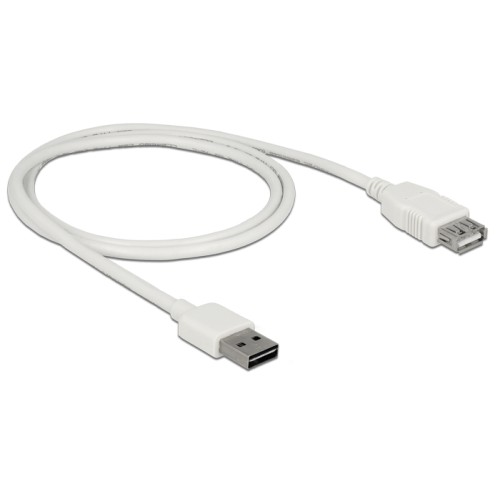 Delock Extension cable EASY-USB 2.0 Type-A male > USB 2.0 Type-A female white 1 m