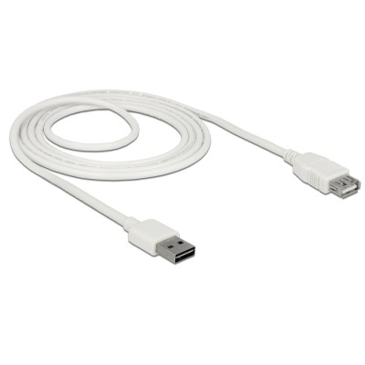 Delock Extension cable EASY-USB 2.0 Type-A male > USB 2.0 Type-A female white 2 m 2