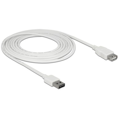 Delock Extension cable EASY-USB 2.0 Type-A male > USB 2.0 Type-A female white 3 m 2