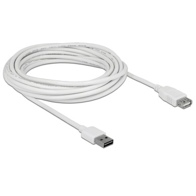 Delock Extension cable EASY-USB 2.0 Type-A male > USB 2.0 Type-A female white 5 m 2