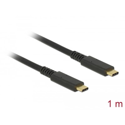 Delock USB 3.1 Gen 2 (10 Gbps) cable Type-C™ to Type-C™ 1 m PD 3 A E-Marker coaxial