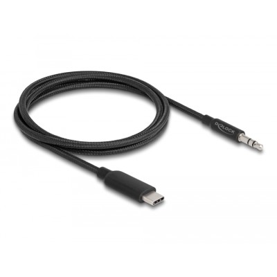 Delock Audio Stereo Cable USB Type-C™ male to Stereo plug 3.5 mm 3 pin 1 m black 2