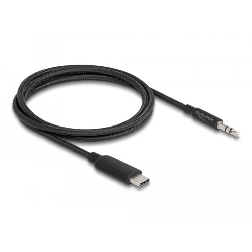 Delock Audio Stereo Cable USB Type-C™ male to Stereo plug 3.5 mm 3 pin 1 m black