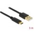 Delock USB 2.0 cable Type-A to Type-C 3 m