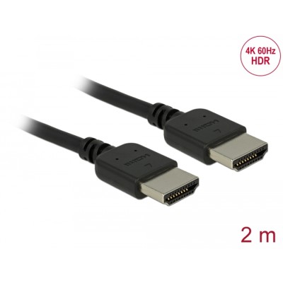 Delock Premium HDMI Cable 4K 60 Hz 2 m