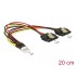 Delock Cable Power Floppy 4 pin male > 2 x SATA 15 pin female metal 20 cm