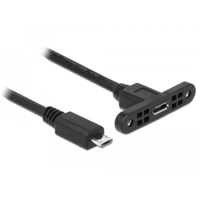 Delock Cable USB 2.0 Micro-B female panel-mount-USB 2.0 Micro-B male 25 cm 2