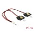 Delock Cable Power 2 pin female  2 x SATA 15 pin receptacle (5 V) metal 20 cm