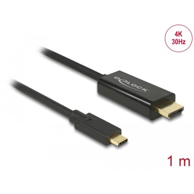 Delock Cable USB Type-C™ male > HDMI male (DP Alt Mode) 4K 30 Hz 1 m black