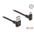 Delock EASY-USB 2.0 Cable Type-A male to EASY-USB Type Micro-B male angled up / down 0.2 m black