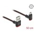 Delock EASY-USB 2.0 Cable Type-A male to EASY-USB Type Micro-B male angled up / down 0.5 m black