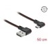 Delock EASY-USB 2.0 Cable Type-A male to EASY-USB Type Micro-B male angled left / right 0.5 m black