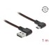 Delock EASY-USB 2.0 Cable Type-A male to EASY-USB Type Micro-B male angled left / right 1 m black
