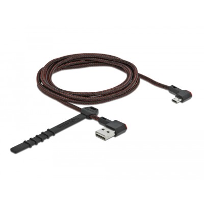 Delock EASY-USB 2.0 Cable Type-A male to EASY-USB Type Micro-B male angled left / right 2 m black 2