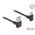 Delock EASY-USB 2.0 Cable Type-A male to USB Type-C™ male angled up / down 0.2 m black