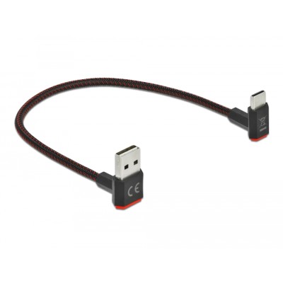 Delock EASY-USB 2.0 Cable Type-A male to USB Type-C™ male angled up / down 0.2 m black 2