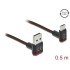 Delock EASY-USB 2.0 Cable Type-A male to USB Type-C™ male angled up / down 0.5 m black