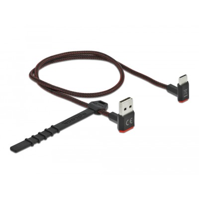 Delock EASY-USB 2.0 Cable Type-A male to USB Type-C™ male angled up / down 0.5 m black 2