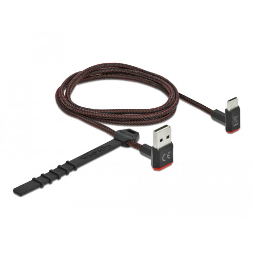 Delock EASY-USB 2.0 Cable Type-A male to USB Type-C™ male angled up / down 1 m black