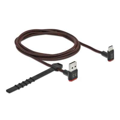 Delock EASY-USB 2.0 Cable Type-A male to USB Type-C™ male angled up / down 1.5 m black 2