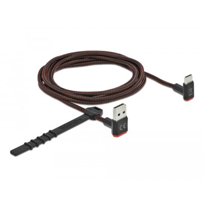 Delock EASY-USB 2.0 Cable Type-A male to USB Type-C™ male angled up / down 2 m black 2