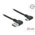 Delock EASY-USB 2.0 Cable Type-A male to USB Type-C™ male angled left / right 0.2 m black