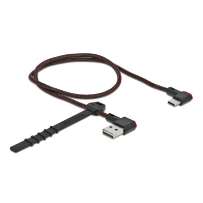 Delock EASY-USB 2.0 Cable Type-A male to USB Type-C™ male angled left / right 0,5 m black 2