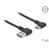 Delock EASY-USB 2.0 Cable Type-A male to USB Type-C™ male angled left / right 1 m black
