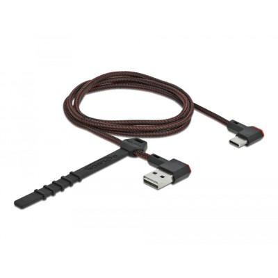 Delock EASY-USB 2.0 Cable Type-A male to USB Type-C™ male angled left / right 1 m black 2