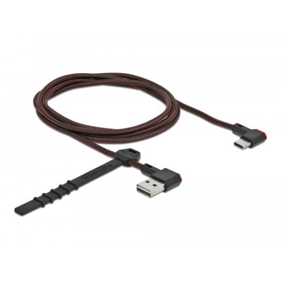 Delock EASY-USB 2.0 Cable Type-A male to USB Type-C™ male angled left / right 1.5 m black 2