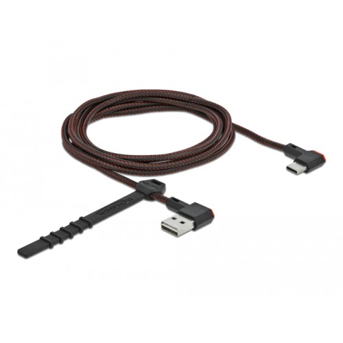 Delock EASY-USB 2.0 Cable Type-A male to USB Type-C™ male angled left / right 2 m black