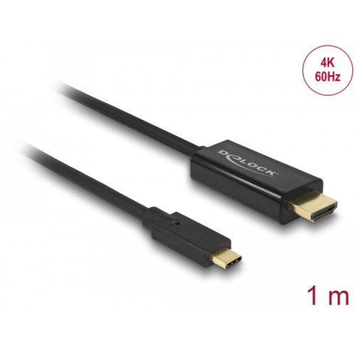 Delock Cable USB Type-C™ male > HDMI male (DP Alt Mode) 4K 60 Hz 1 m black