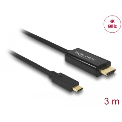 Delock Cable USB Type-C™ male > HDMI male (DP Alt Mode) 4K 60 Hz 3 m black