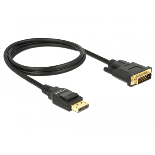 Delock Cable DisplayPort 1.2 male  DVI 24+1 male passive 4K 30 Hz 1 m black