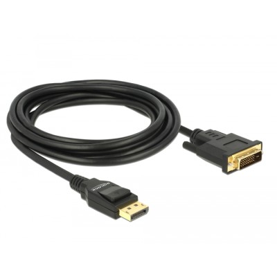 Delock Cable DisplayPort 1.2 male  DVI 24+1 male passive 4K 30 Hz 3 m black 2