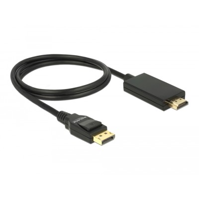 Delock Cable DisplayPort 1.2 male > High Speed HDMI-A male passive 4K 30 Hz 1 m black 2