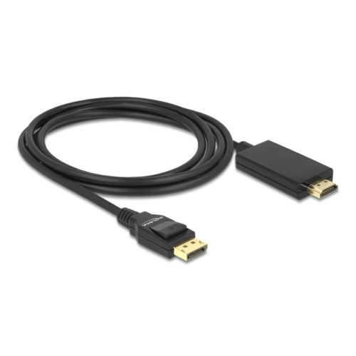 Delock Cable DisplayPort 1.2 male > High Speed HDMI-A male passive 4K 30 Hz 2 m black