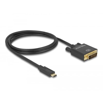Delock Cable USB Type-C™ male  DVI 24+1 male (DP Alt Mode) 4K 30 Hz 1 m black 2