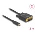Delock Cable USB Type-C™ male > DVI 24+1 male (DP Alt Mode) 4K 30 Hz 2 m black