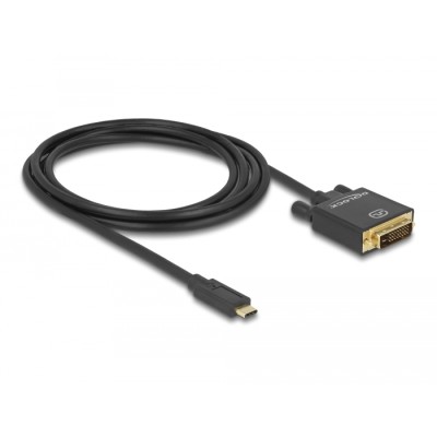 Delock Cable USB Type-C™ male  DVI 24+1 male (DP Alt Mode) 4K 30 Hz 2 m black 2