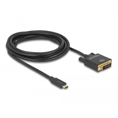 Delock Cable USB Type-C™ male  DVI 24+1 male (DP Alt Mode) 4K 30 Hz 3 m black 2